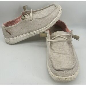 Hey Dude Wendy Slip On Comfort Shoes Chambray White But Women's Size 7